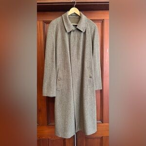 Vtg 80s Burberrys Olive Green Irish 100% Wool Trench, Size 50 Regular, UNWORN!!!